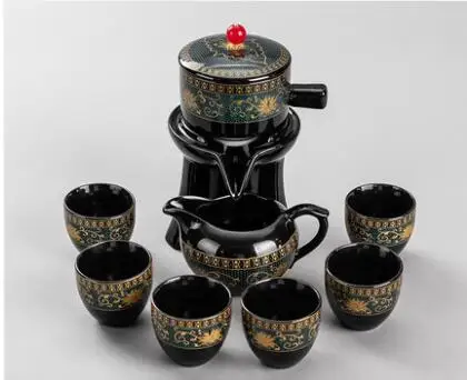 

Purple clay stone grinding semi-automatic Tea Set Creative Kung Fu tea pot Tea ceremony supplies for making Oolong tea pu'er tea