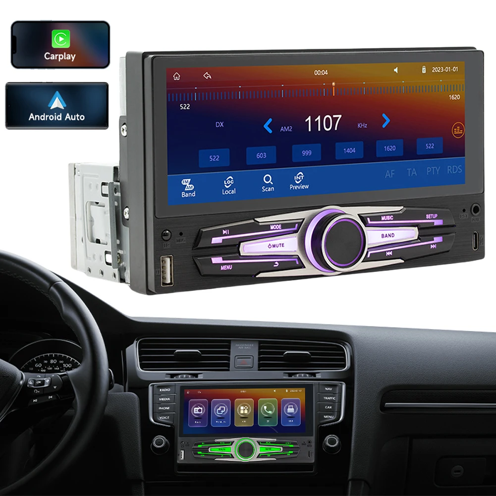 6 86 дюймовый беспроводной CarPlay Android автомобильный радиоприемник центральный