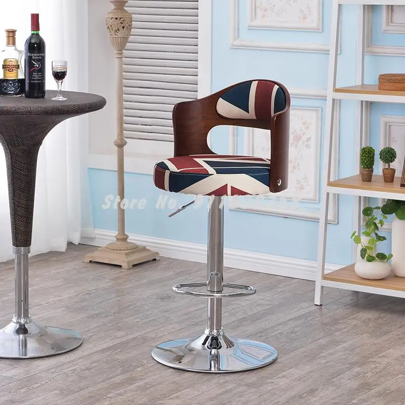 Семейный подъемник барный стул из массива дерева простой высокий задний