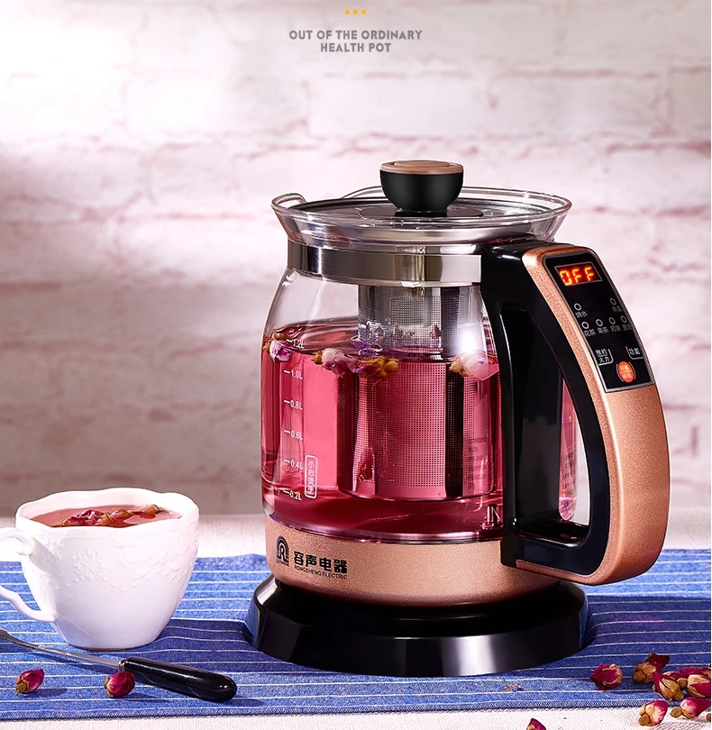 220v Portable Water Kettle Health Glas Kettle 1.2l Tea Maker Electric Teapot Insulation Electric Water Cooker Water Boiling Pot