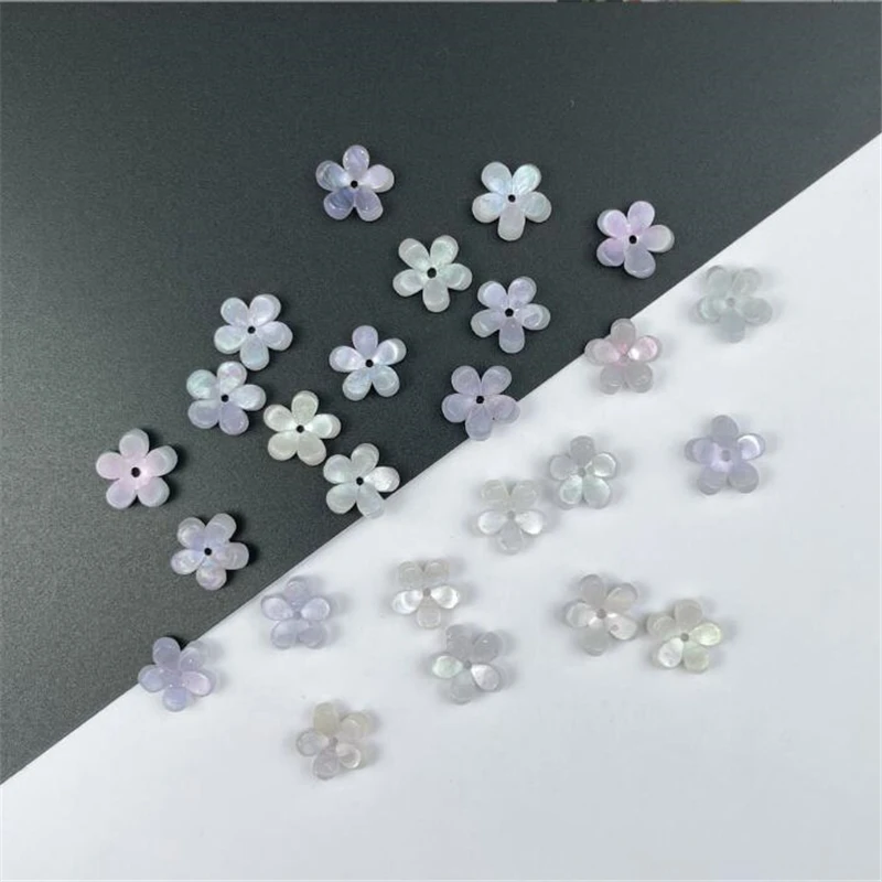 New Creative 10MM Acetic Acid Round Flower Beads Resin Acrylic Torus Spacer Bead Connectors Diy Hair Jewelry Making Acessories
