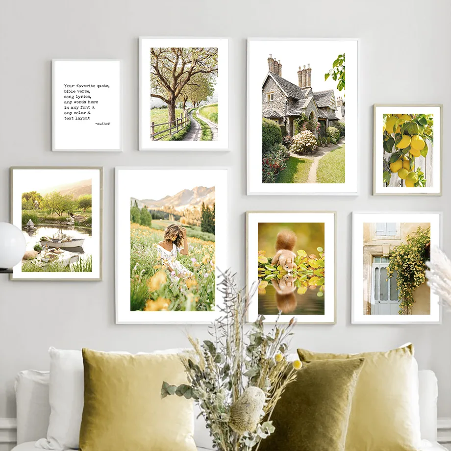 

Настенная Картина на холсте с изображением солнечных полей дома маргариток лимон растения скандинавские постеры и принты настенные картины для декора гостиной