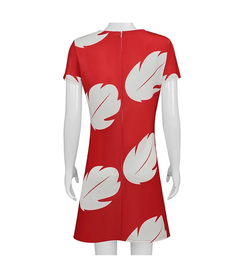 Лило Косплей Костюм Пекерай Лист Платье Брошь Наряды Женщины Рождество Хэллоуин