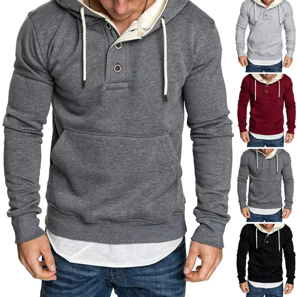 

Мужские толстовки с длинным рукавом, клетчатый жаккардовый пуловер со шнуровкой, карманы Kanga, повседневные свитшоты с капюшоном, уличная од...