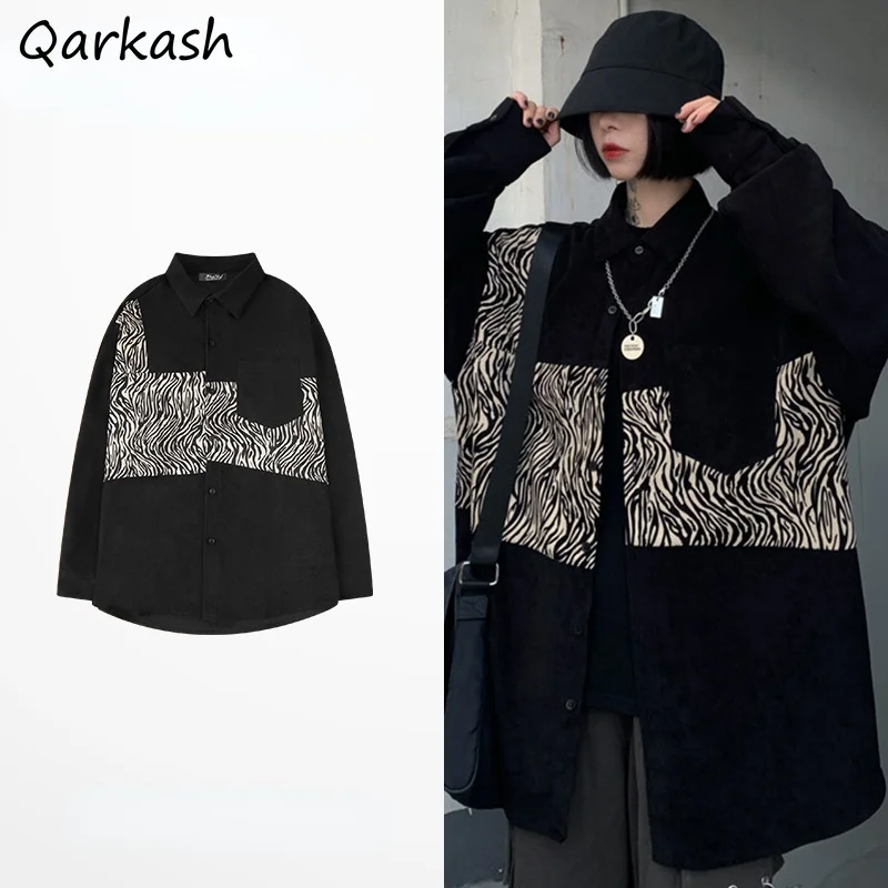 Женские рубашки черная Весенняя стильная уличная одежда для колледжа осенняя