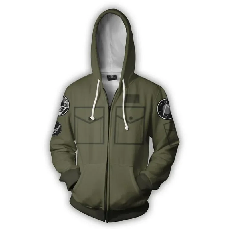 Coslan Stargate:SG-1 Costume SG-1: Explorer Unit Cosplay 2018 3D Print Sweatshirt Hooded Zipper Cartoon VogueHommes J