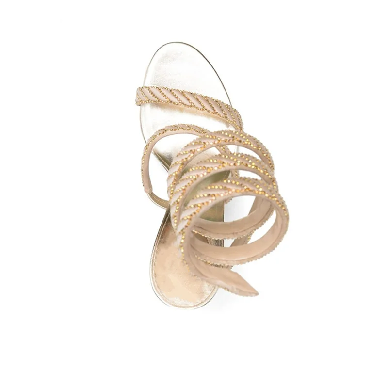 New Spring Summer 2023 Female Sandals Fashion Crystal Sexy Versatile Women Shoes Round Toe Thin High Heels Party Ladies Pumps