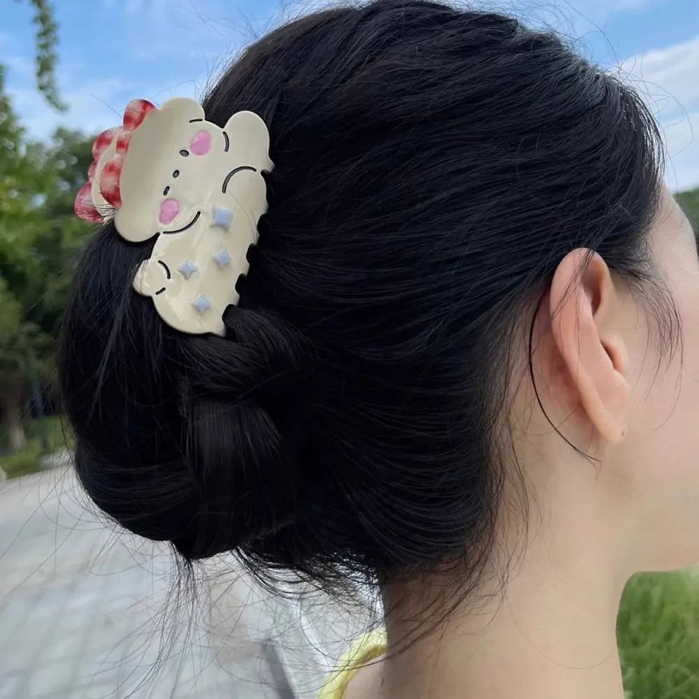 

Acetate Dog Hair Claw Cute Bowknot Star Animal Shark Clip Animal Ponytail Holder Acetate Hair Clip Wash Face