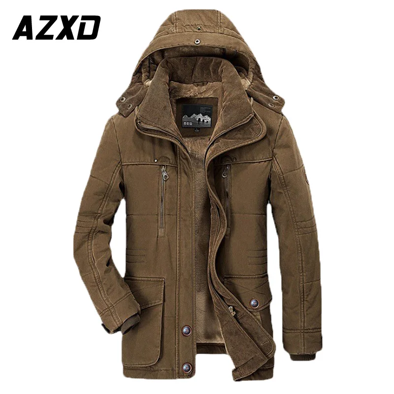 Men 2022 Autumn  Winter New Thickened Warm Parkas Business Jacket Mens Versatile Hooded Casual Outdoor Parkas Jackets Coats Male