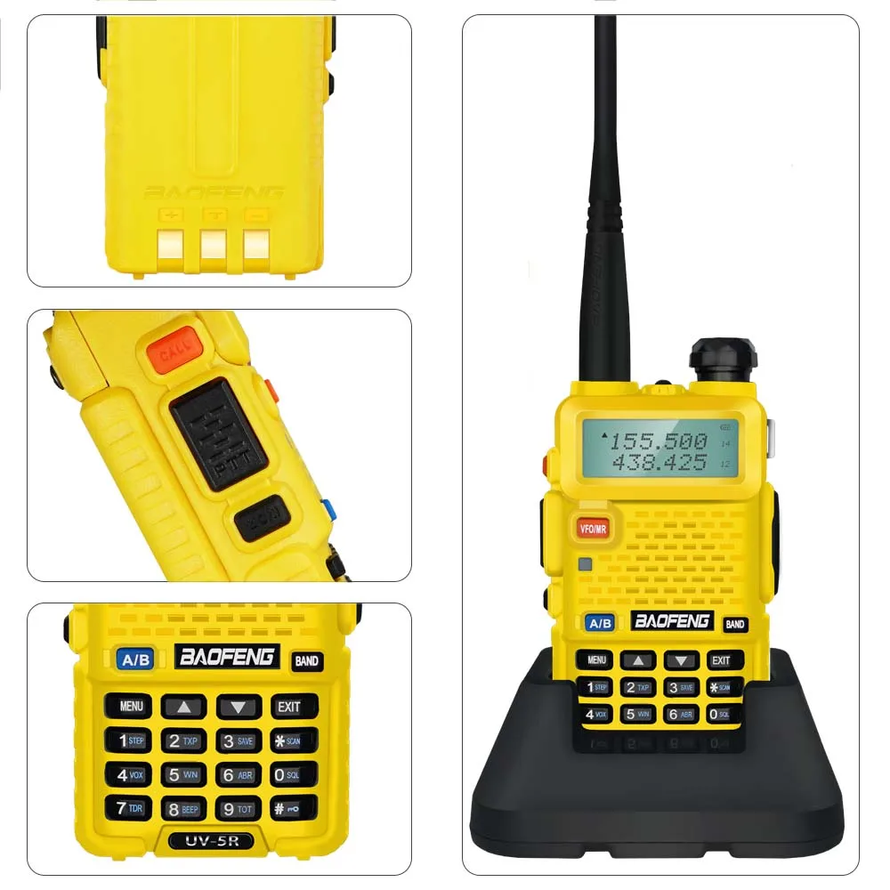 BaoFeng UV 5R Walkie Talkie UV-5R 5W Two Way Ham Radio Comunicador UV5R Transceiver 128CH Dual-Band Intercom Transmitter |
