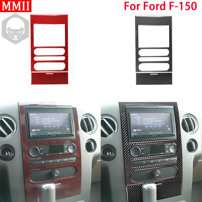

RRX For Ford F150 F-150 2004-2008 Real Carbon Fiber Interior Radio AC Ashtray Box Frame Cover Trim Stickers Car Accessories