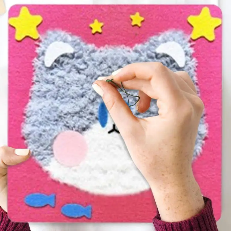 Креативная роспись для валяния начинающих набор вышивания шерсти животных куклы