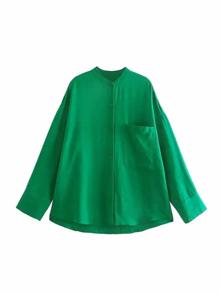 

Women New Fashion Pocket decoration Loose O Neck Blouses Long Sleeve Button-up Female Shirts Chic Tops+ Pants Women's suit