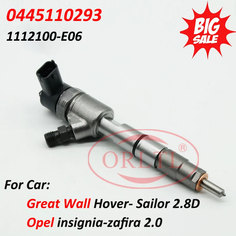 

Common Rail Injector 0 445 110 293 New Nozzle 0445110293 Diesel Fuel Sprayer 1112100-E06 For Great Wall Hover CUV 2.8D