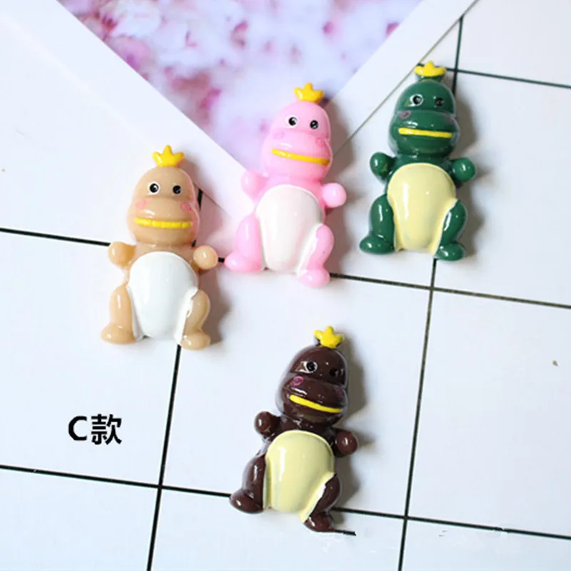 100 шт. кавайные Мультяшные животные динозавры из смолы с плоской задней стороной