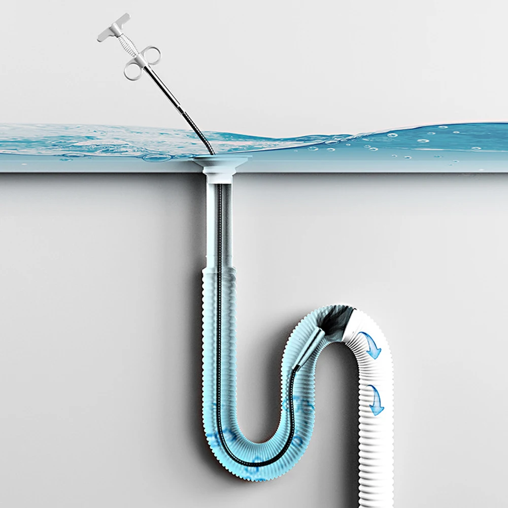 

Snake Sewer Pipe Unblocker 60/90/160cm Spring Pipe Dredging Tool Kitchen Bathroom Sink Drain Clog Remover Clogging Cleaning Hook
