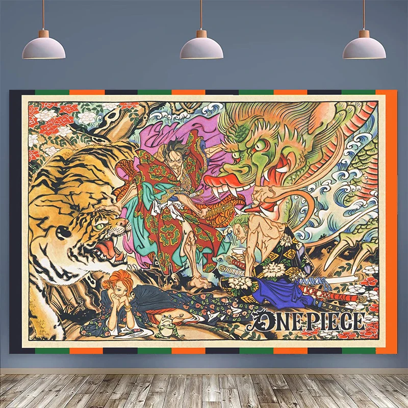 

Classic Anime Canvas Painting One Piece Brook Franky Mon Luffy Wall Poster Print Mural Pictures Living Room Home Decor Cuadros