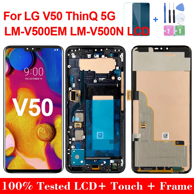 

6,4 "Оригинальный ЖК-дисплей LG V50 для LG V50 ThinQ 5G V500 V500N LM-V500EM LM-V450PM дисплей сенсорный экран дигитайзер Запасные части
