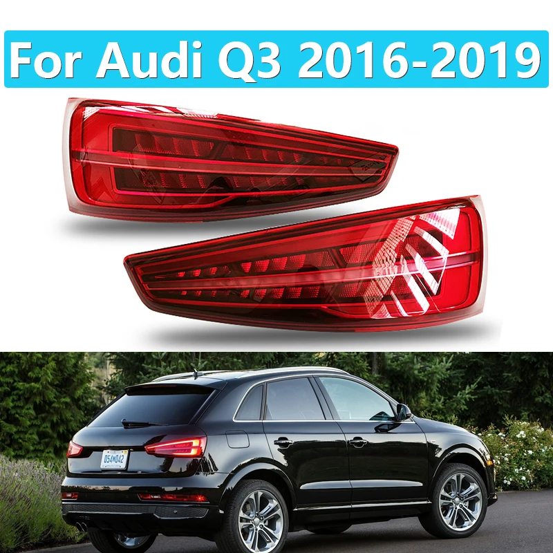 Car Styling For Audi Q3 2016-2019 LED Tail Lamp rear trunk lamp cover signal Lamp brake reverse Dynamic steering taillight