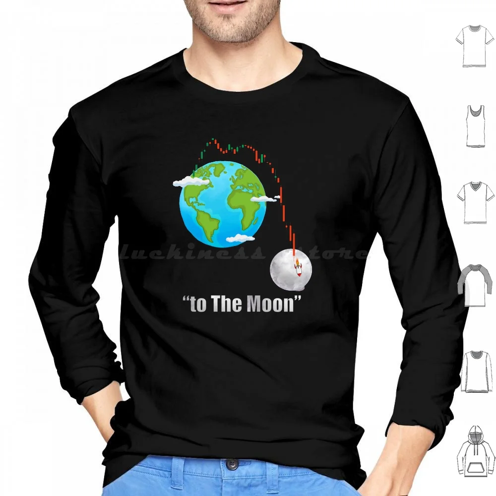 

To The Moon Crypto Trading Hoodie cotton Long Sleeve Moon Crypto Elon Etherium Doge Bitcoin Cryptocurrency Trading Stock