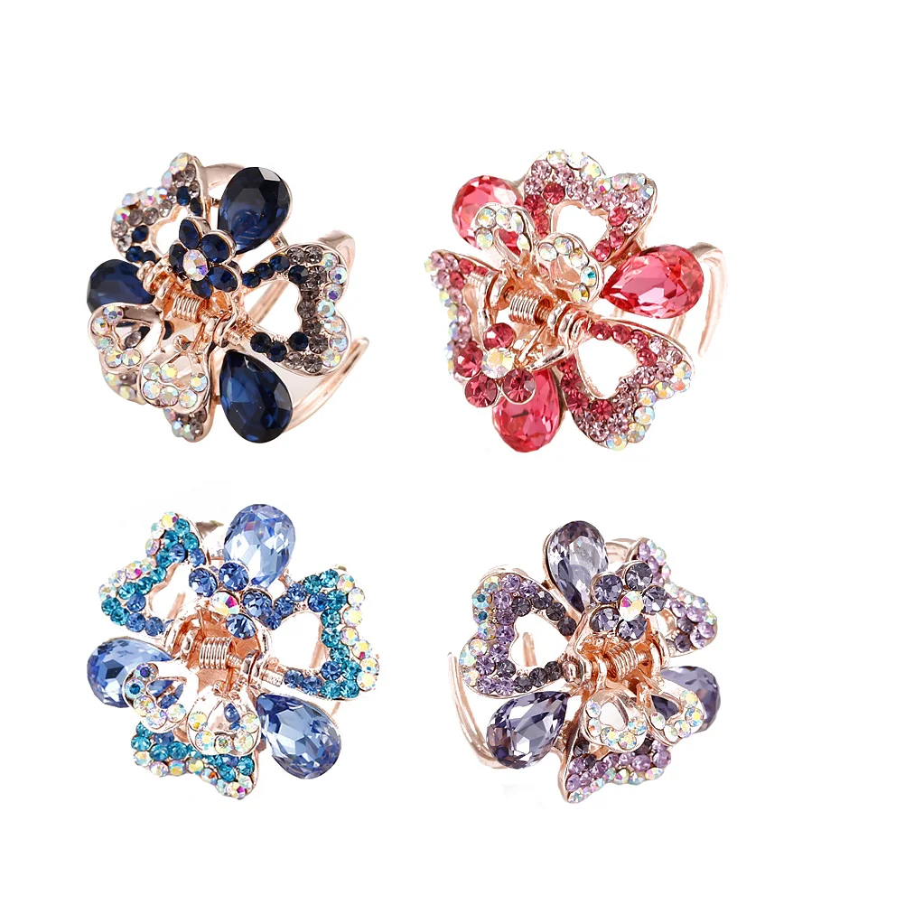 4pcs Jaw Claw Hair Hair Claw Clips Claw Rhinestone Claw Clips Claw Clip for Hair Clip Hair Clips Metal Crystal