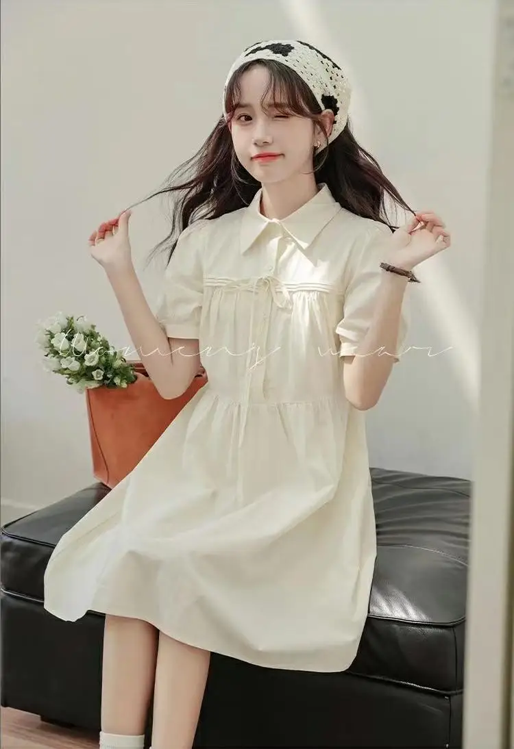 Женское платье-рубашка с отложным воротником повседневное элегантное