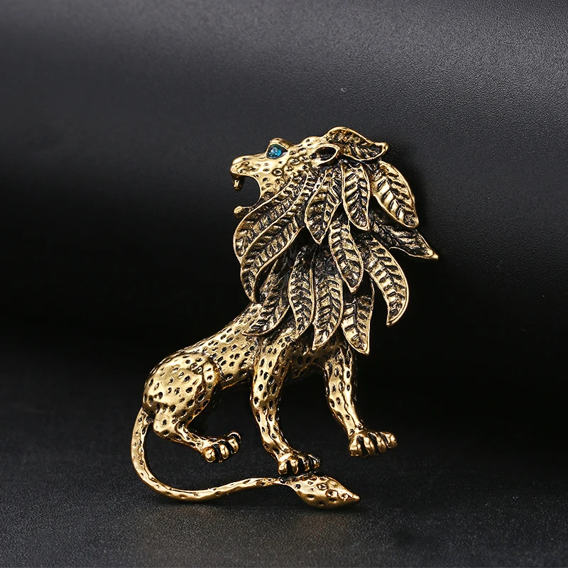 

Vintage Gold Color Silver Color Lion Brooch Men Suit Brooches for Men Lapel Pins Broach Male Jewelry Friends Accessories Broche