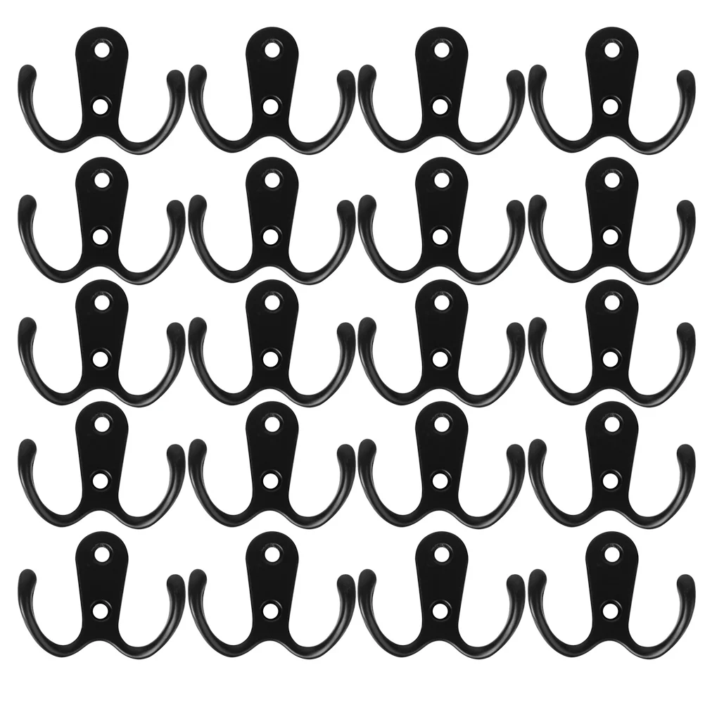 

20pcs Coat Hooks Practical Professional Double Storage Hanger Hanging Hooks Coat Hangers for Kitchen Bedroom