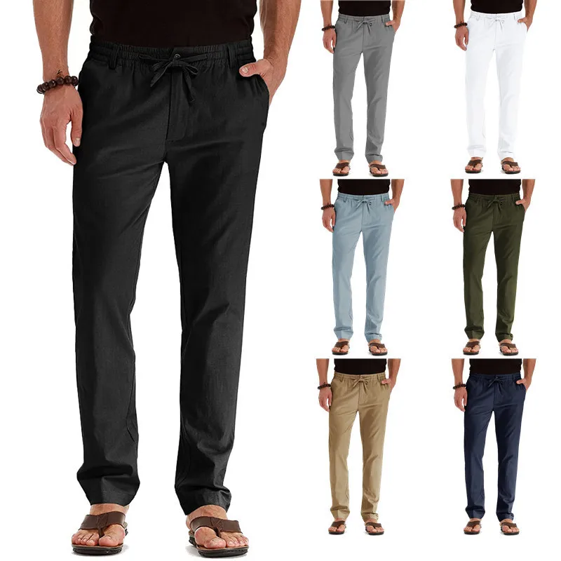 

Foreign trade European size business men's casual pants Europe and the United States loose large size elastic waist solid color