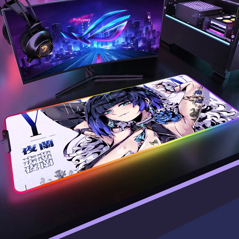 

Коврик для компьютерной мыши Genshin RGB с подсветкой, 900x400, размер XXL