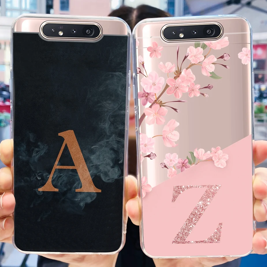 Чехол для Samsung Galaxy A80 задняя крышка с новыми буквами прозрачный силиконовый