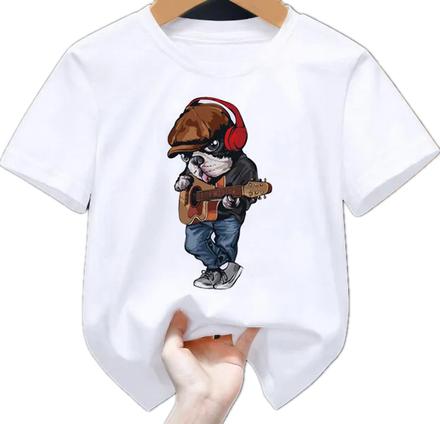 

New Funny Bear Happier Print Red Kid T-shirts Children Baby Black Harajuku Kawaii Clothes Boy Girl Tops Gift Present