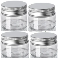 50pcs clear plastic jar and aluminum lids empty cosmetic containers makeup travel bottle 30ml 50ml 60ml 80ml 100ml 120ml 150ml