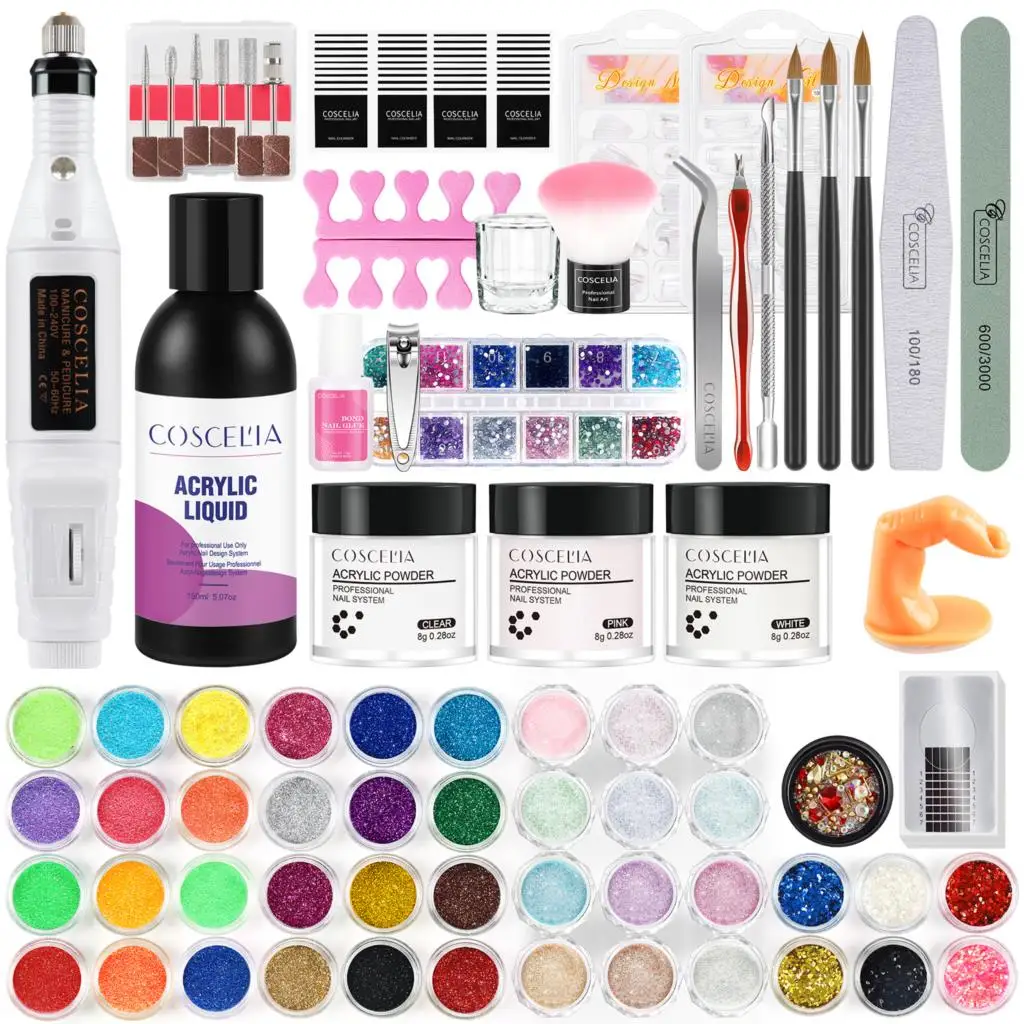 

Набор акриловых порошков для дизайна ногтей, набор для жидкого маникюра с блестками и вырезами, инструменты для украшения ногтей