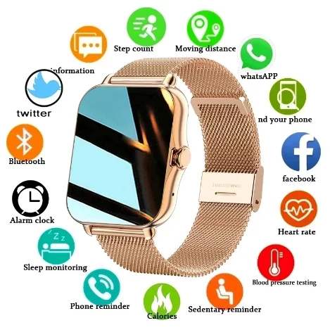 

2023 New Smart Watch Men Women Gift Sport Fitness Health Heart Rate Monitor Bluetooth Digital Smartwatch Wristwatch