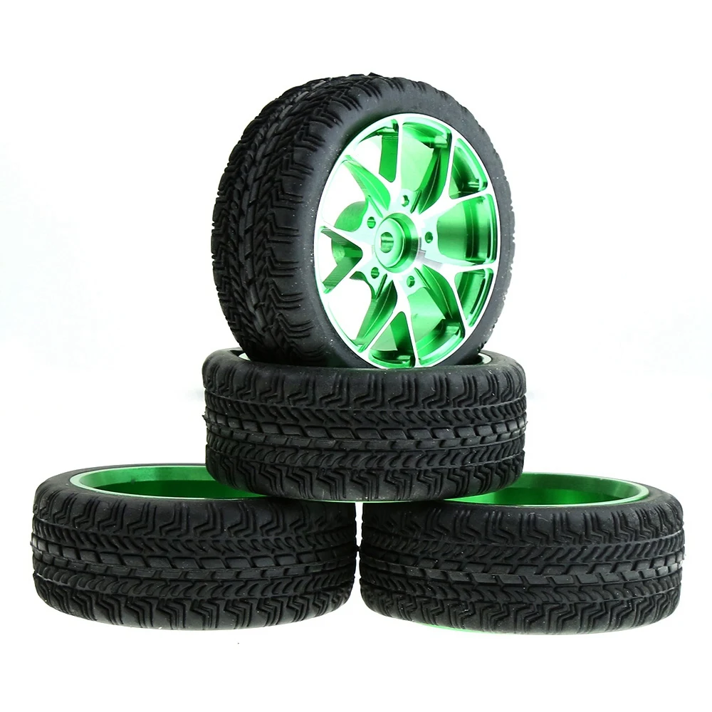 

4 шт. металлические колесные диски, резиновая шина для 1/10 RC на дороге Дрифт-тур Car Sakura Traxxas HSP Tamiya HPI Kyosho RedCat,5