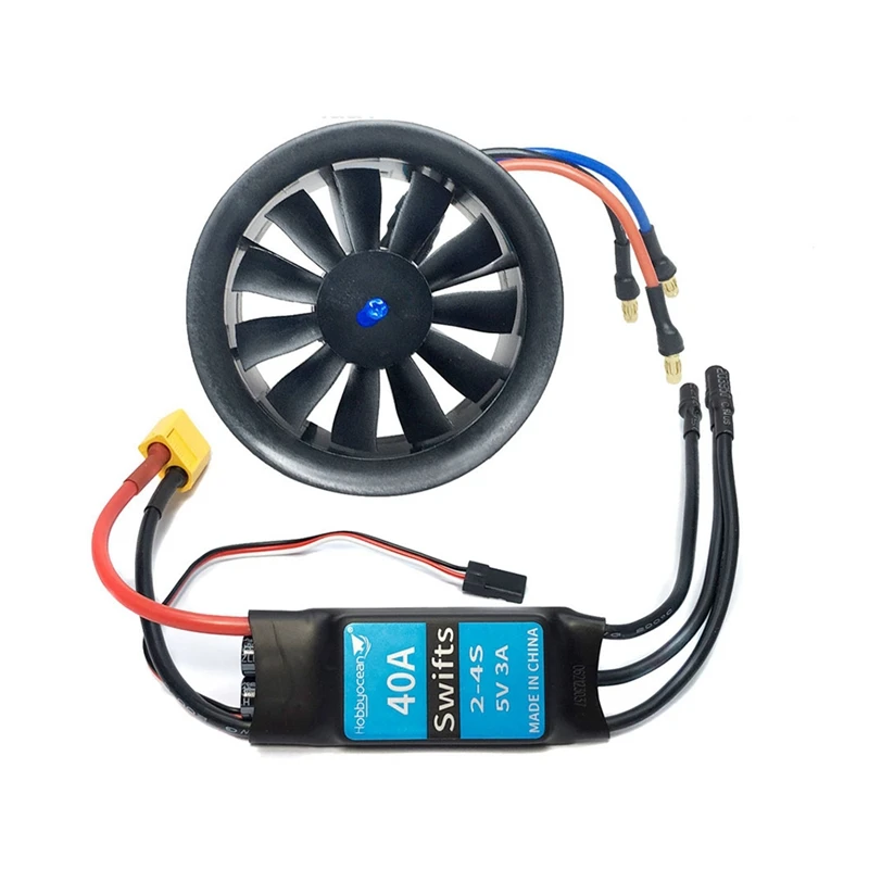 

Hobbyocean 40A ESC EDF 50Mm 4300KV 4S 11Blades RC Fan Propeller With Brushless Motor For RC JET Airplane Drone Model Spare Parts