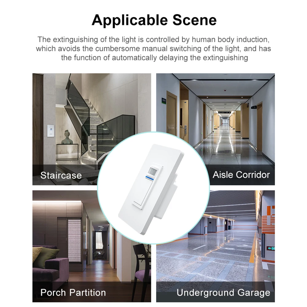 Умный датчик движения Yagusmart Tuya WiFi умный PIR американский переключатель работает с