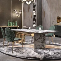 Luxury Elegant Modern Simple Design custom french style fabric genuine leather dining chairs for dining table