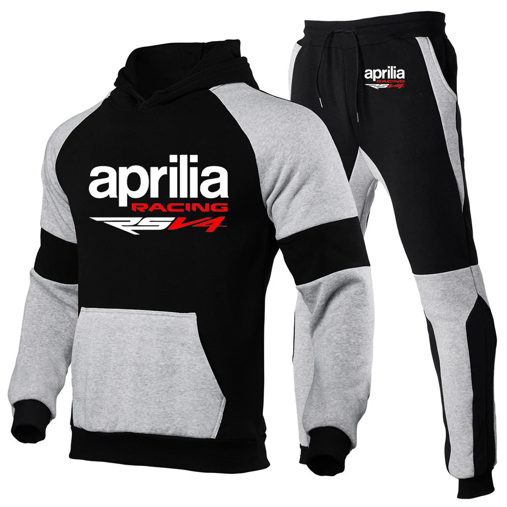 Спортивный костюм Aprilia Racing RSV4 мужской свитшот с капюшоном и брюки повседневная