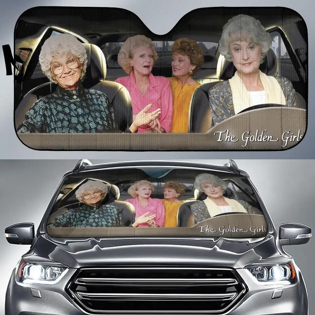 

Golden Girls Windshield Sun Shade Visor - Pop Culture Novelty Car Accessory UV Protection Front Windshield Sunshade