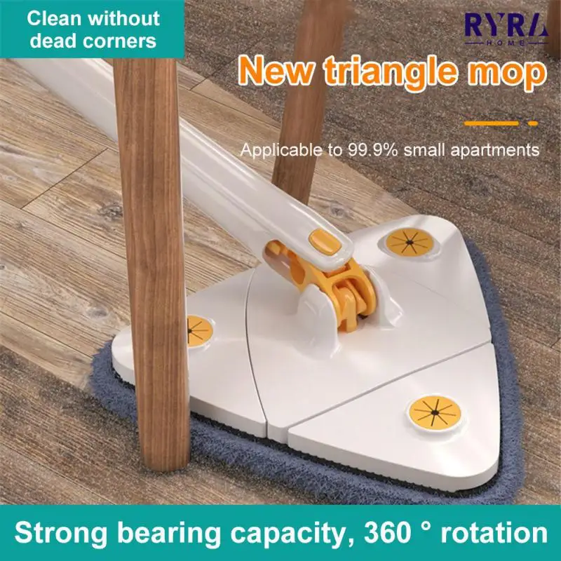 

Self-wringing Triangle Extended Mop 360° Rotatable Adjustable Squeeze Mop Self-draining To Clean Tiles And Walls Triangle Mop