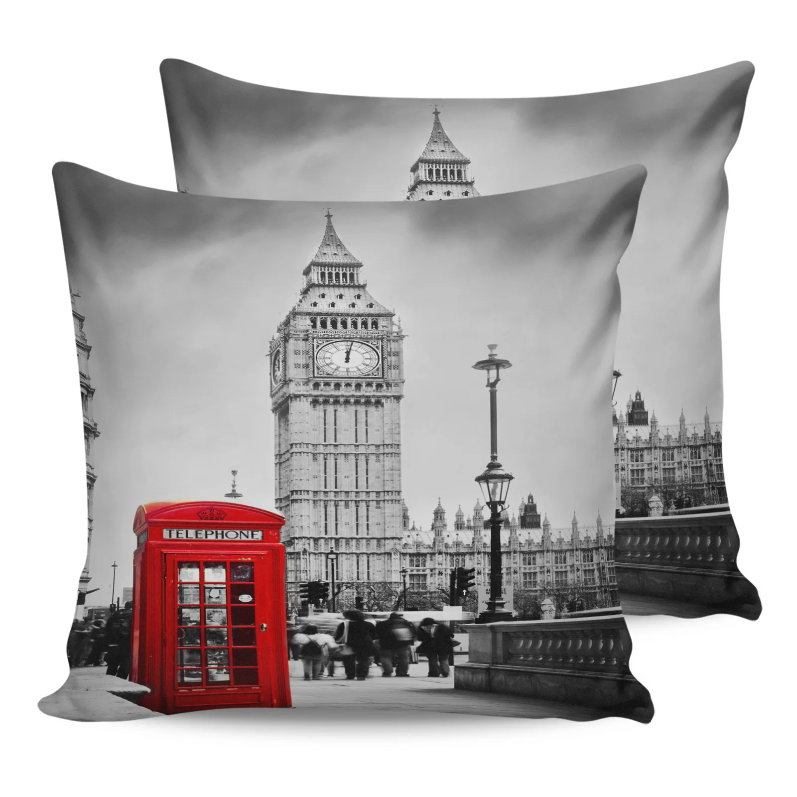 

2PCS Pillowcases Tower Of London Uk Big Ben Cushion Cover Home Bedding Living Room Decorative Couch Throw Pillow Case