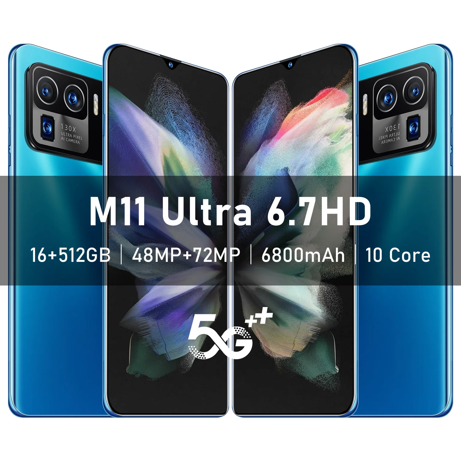 

Top M11 Ultra Smartphone 6.7 inch 16GB+512GB Android Qualcomm 888 4G/5G Celular Unlocked Phones Global Version Celulares
