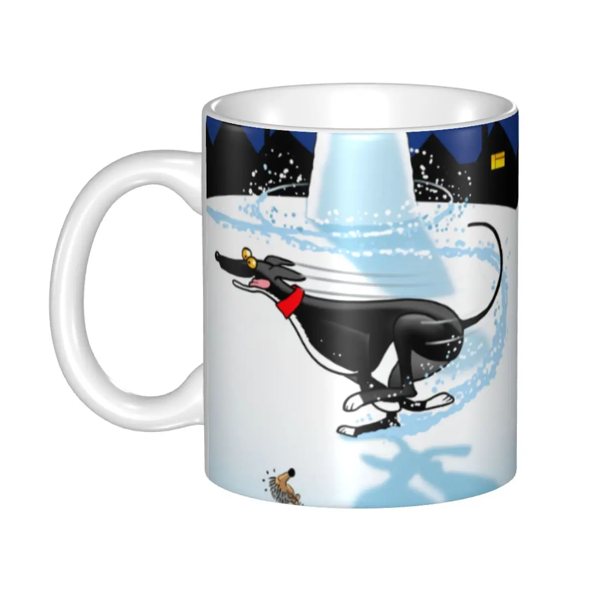 

Greyhound Whippet Dog Coffee Mug DIY Personalized Cartoon Sighthound Pattern Ceramic Milk Tea Mug