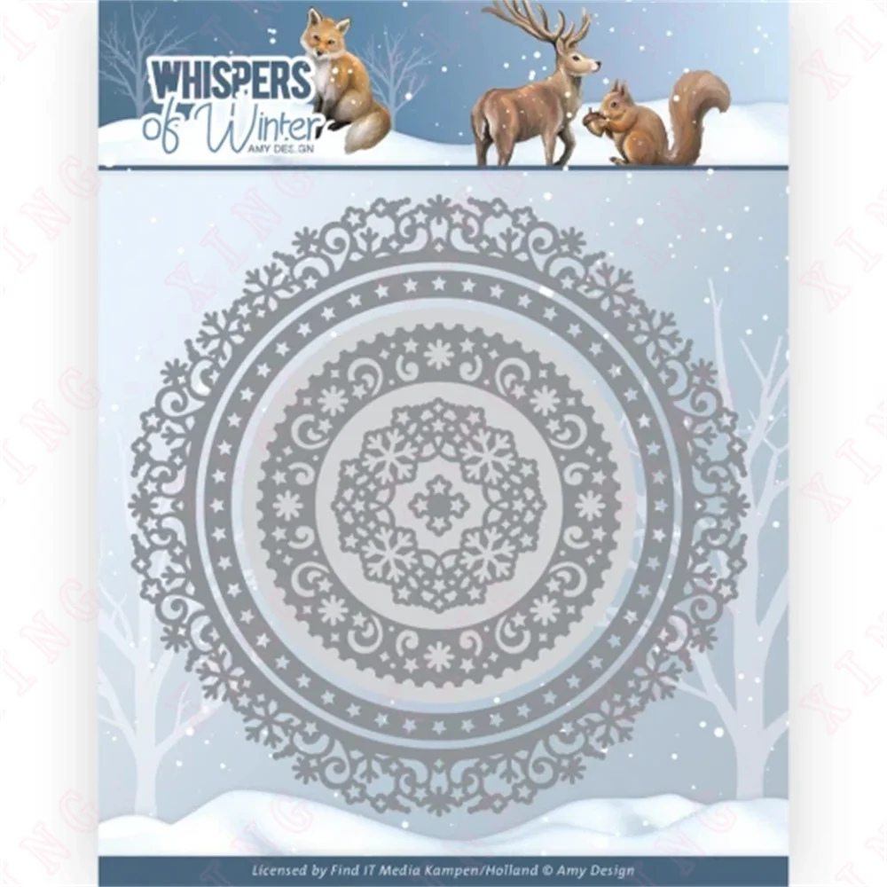 

2022 Christmas Arrival New Metal Cutting Dies Diy Handmade Craft Winter Circle Mold Scrapbook Album Decoration Embossing Cut Die