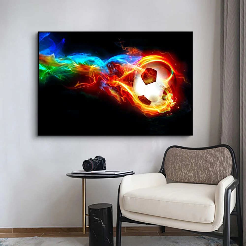 Картина на стену горящий Футбол