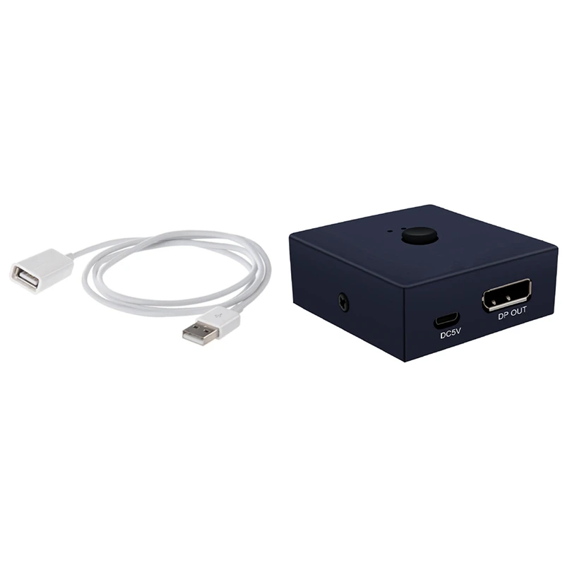

USB A Male To A Female M/F Extension Cable White 40 & DP Bi-Direction Switch Displayport Splitter 1X2 / 2X1