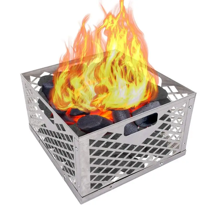 

BBQ Charcoal Basket Tool Charcoal Holder High-Temperature Resistant Briquette Basket Grill Stainless Steel Charcoal Basket