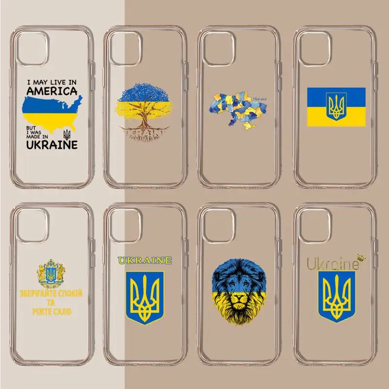 

Ukraine Flag Phone Case Transparent soft For iphone 11 13 12 14 x xs xr pro max mini plus